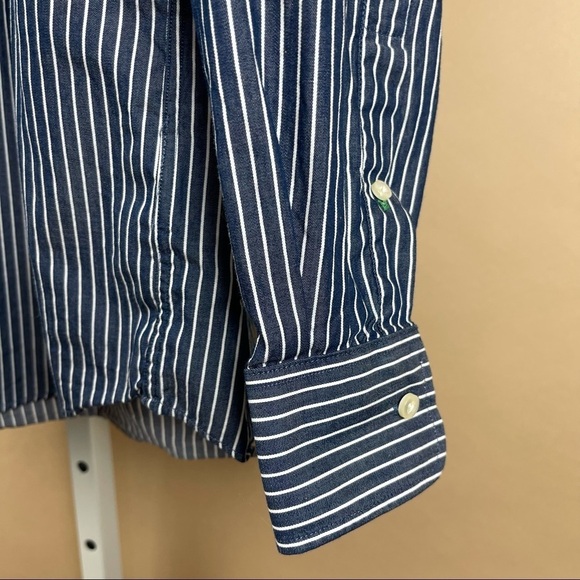 Tommy Hilfiger Men’s Size 16 Slim Fit Stripe Button Up Shirt Nautical Office - Picture 4 of 6